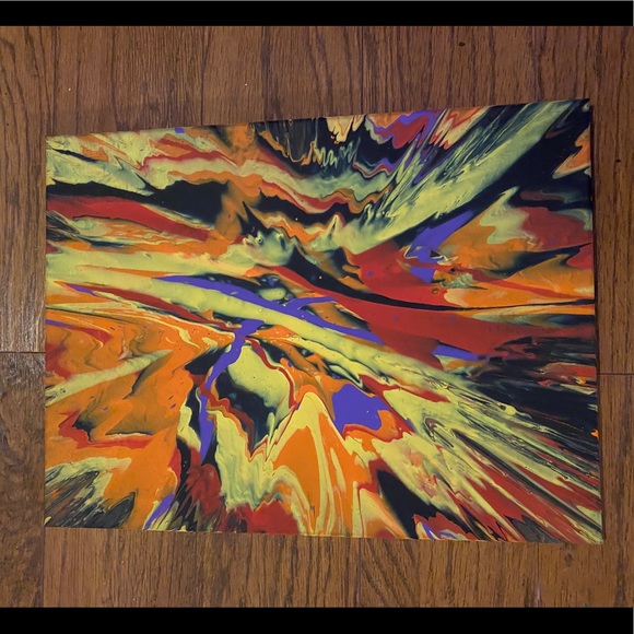 Attack spin art painting 12x16 - Picture 1 of 1
